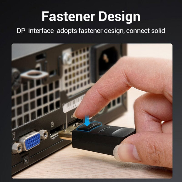 Кабель Vention DP to VGA Cable 2M Чорний (HBLBH)
