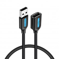 Кабель Vention USB 2.0 A Male to A Female Extension Cable 1M чорний PVC Type (CBIBF)