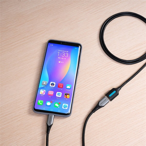 Кабель Vention USB 2.0 A Male to A Female Extension Cable 1M чорний PVC Type (CBIBF)