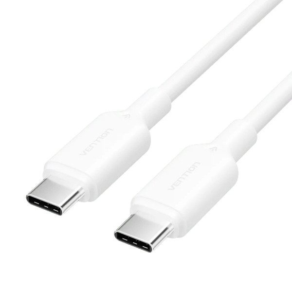 Кабель Vention USB 2.0 Type-C Male to Type-C Male 3A Cable 1M Білий PVC Type