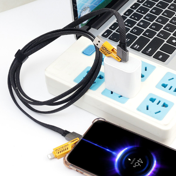 Кабель WUW-X207 USB 3 in 1 65W чорний