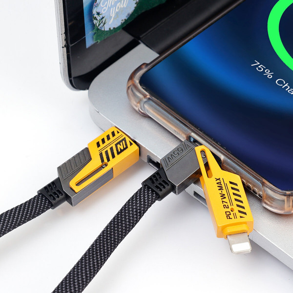 Кабель WUW-X207 USB 3 in 1 65W чорний
