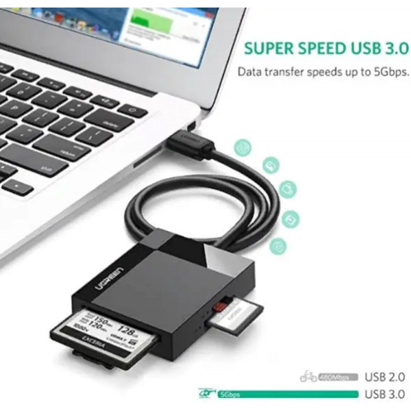 Картрідер UGREEN CR125 USB 3.0 All-in-One Card Reader 50cm(UGR-30333)