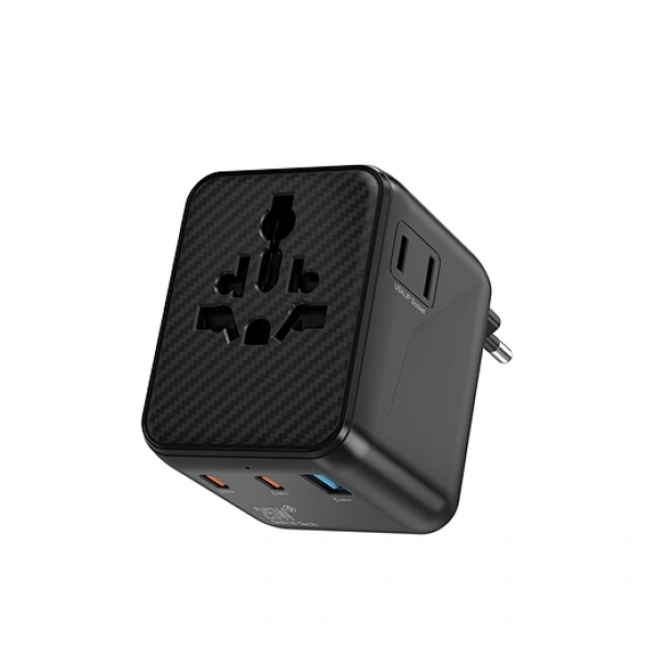 Мережевий фільтр WIWU 25W Warrior GaN Universal Adapter 2C1A Wi-UA011 Black (6977703656626)