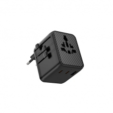 Мережевий фільтр WIWU 25W Warrior GaN Universal Adapter 2C1A Wi-UA011 Black (6977703656626)