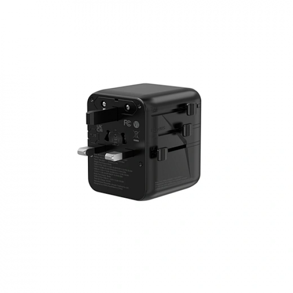 Мережевий фільтр WIWU 25W Warrior GaN Universal Adapter 2C1A Wi-UA011 Black (6977703656626)