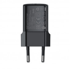 Мережевий зарядний пристрій ACEFAST A117 PD20W mini GaN USB-C fast charger Black (6974316284987)