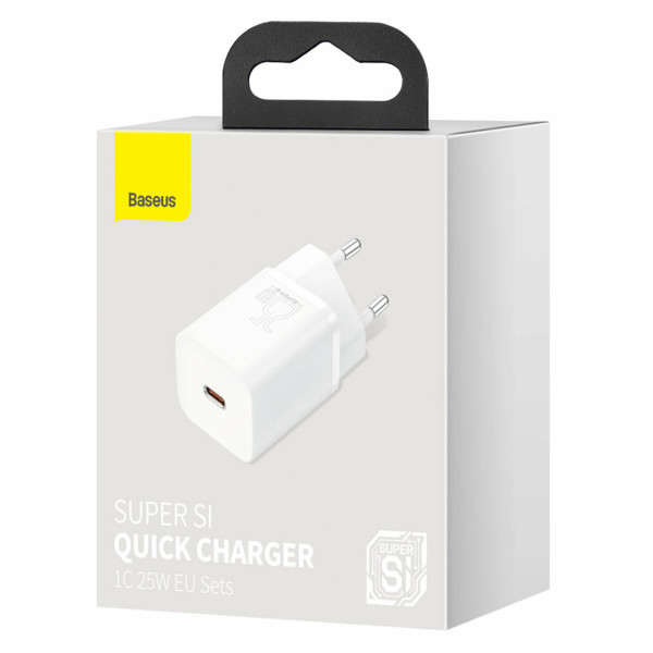 Мережевий зарядний пристрій Baseus Super Si Quick Charger 1C 25W EU Білий