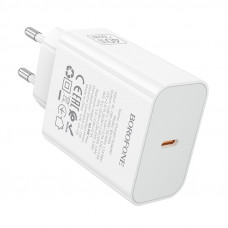 Мережевий зарядний пристрій BOROFONE BA109A Star single port PD40W charger (EU) White (6941991126888)