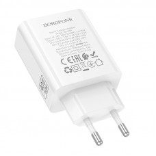 Мережевий зарядний пристрій BOROFONE BA109A Star single port PD40W charger (EU) White (6941991126888)