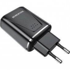 Мережевий зарядний пристрій BOROFONE BA54A Wide road dual port QC3.0 charger 18W Чорний