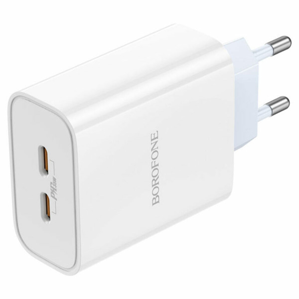 Мережевий зарядний пристрій BOROFONE BA73A Young PD35W dual port(2C) charger White