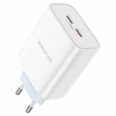 Мережевий зарядний пристрій BOROFONE BA73A Young PD35W dual port(2C) charger Білий