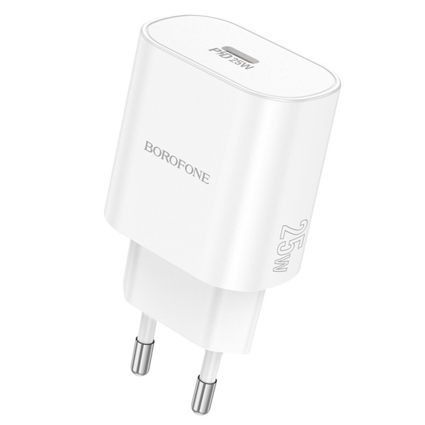 Мережевий зарядний пристрій BOROFONE BA82A Platinum single port PD25W charger(EU) Білий