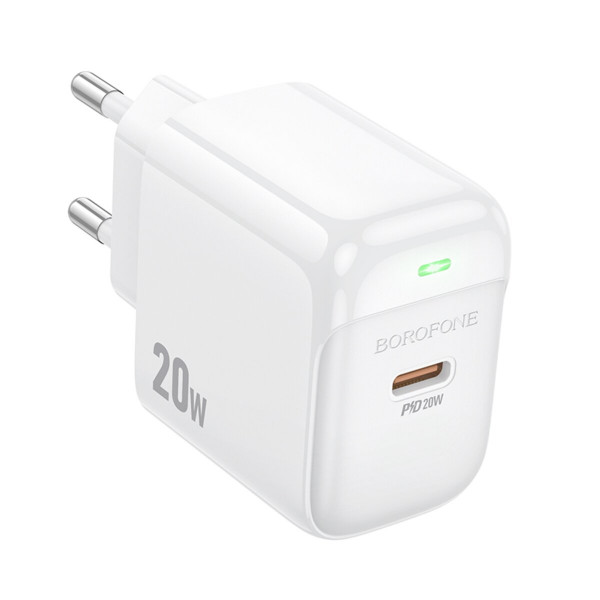 Мережевий зарядний пристрій BOROFONE BAS43A Potential single-port PD20W charger(EU) Білий