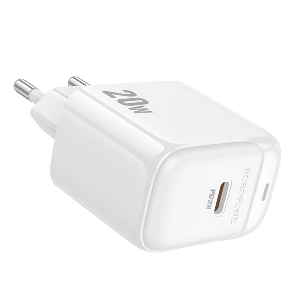 Мережевий зарядний пристрій BOROFONE BAS43A Potential single-port PD20W charger(EU) Білий