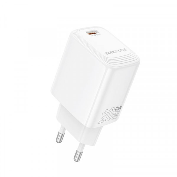 Мережевий зарядний пристрій BOROFONE BN26 Fuente single-port PD20W charger (EU) White