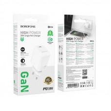 Мережевий зарядний пристрій BOROFONE BN26 Fuente single-port PD20W charger (EU) White
