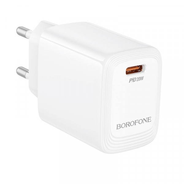 Мережевий зарядний пристрій BOROFONE BN26 Fuente single-port PD20W charger (EU) White