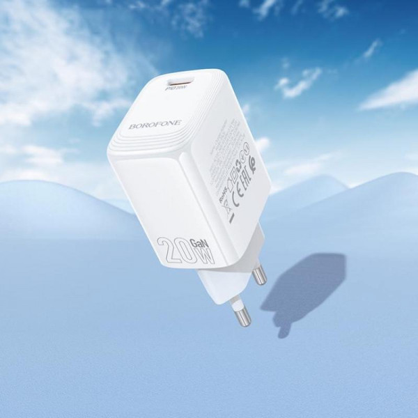 Мережевий зарядний пристрій BOROFONE BN26 Fuente single-port PD20W charger (EU) White