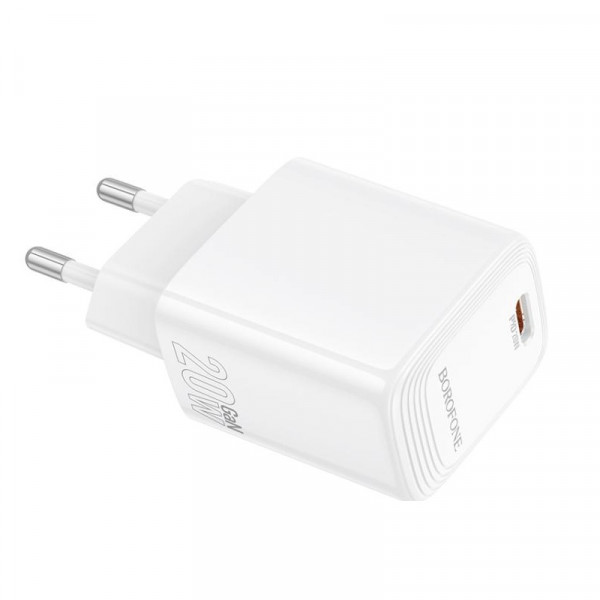 Мережевий зарядний пристрій BOROFONE BN26 Fuente single-port PD20W charger (EU) White