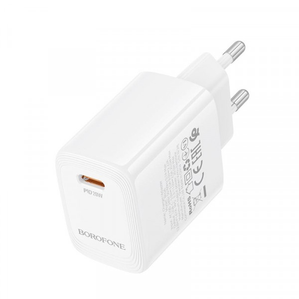Мережевий зарядний пристрій BOROFONE BN26 Fuente single-port PD20W charger (EU) White