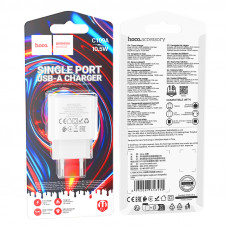 Мережевий зарядний пристрій HOCO C109A(10.5W) Fighter single port charger White (6942007656580)
