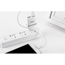 Мережевий зарядний пристрій HOCO C12 Smart dual USB charger 12W White (6957531047759)