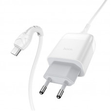 Мережевий зарядний пристрій HOCO C72Q Glorious single port QC3.0 charger set(Micro) 18W Білий
