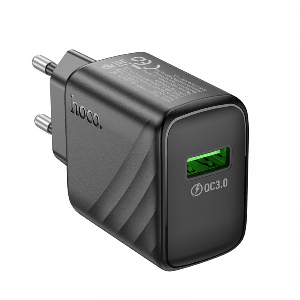 Мережевий зарядний пристрій HOCO CS21A Rich single port QC3.0 charger Black (6942007609883)