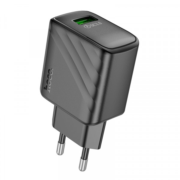 Мережевий зарядний пристрій HOCO CS21A Rich single port QC3.0 charger Black (6942007609883)