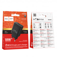Мережевий зарядний пристрій HOCO CS92A Leader single port QC3.0 charger(EU) Black (6942007671033)