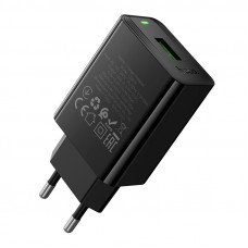 Мережевий зарядний пристрій HOCO CS92A Leader single port QC3.0 charger(EU) Black (6942007671033)