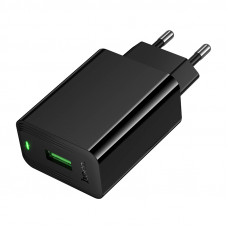 Мережевий зарядний пристрій HOCO CS92A Leader single port QC3.0 charger(EU) Black (6942007671033)