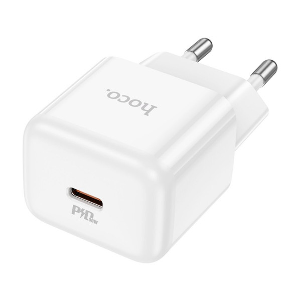 Мережевий зарядний пристрій HOCO N32 Glory PD30W single port charger (EU) White