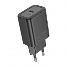Мережевий зарядний пристрій HOCO N62 Gentle single port PD30W charger (EU) Black