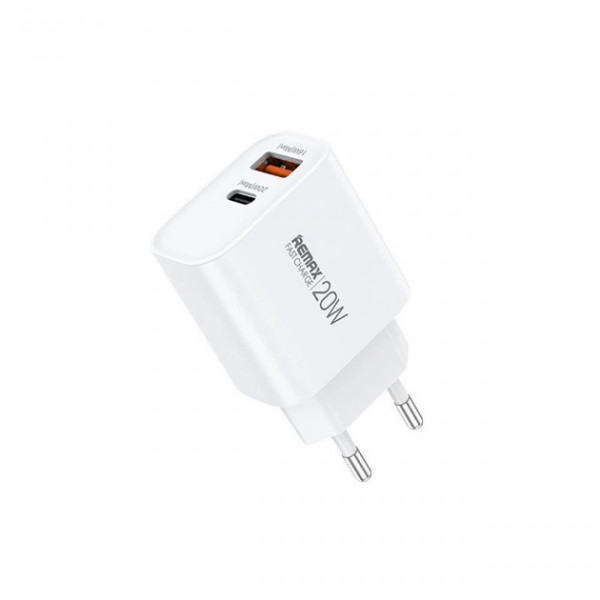 Мережевий зарядний пристрій REMAX Kiddy Series 20W A+C Fast Charger RP-U120 EU-White (6954851209423)