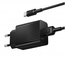 Мережевий зарядний пристрій з кабелем BOROFONE BAS72A Source single port QC3.0 charger set(Type-C) Black (6941991122675)