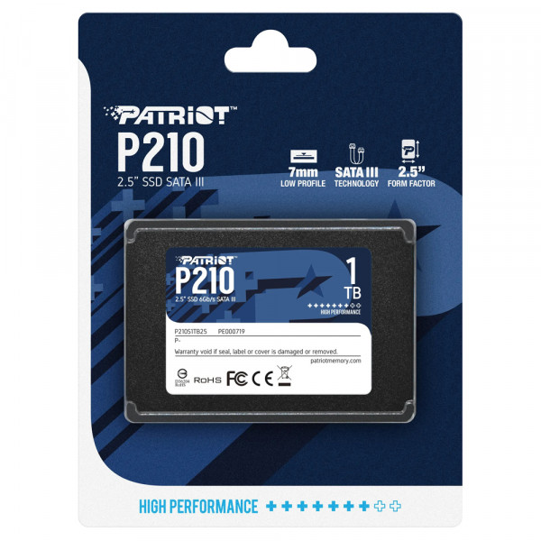 Накопичувач SSD Patriot P210 1TB 2.5" 7mm SATAIII 3D QLC (P210S1TB25)