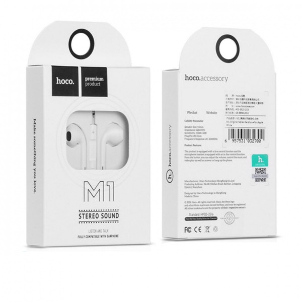 Навушники HOCO M1 original series earphones Білий