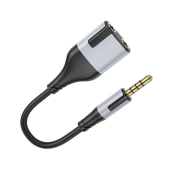 Перехідник BOROFONE BL19 Creator 2-in-1 audio adapter cable 3.5mm Black