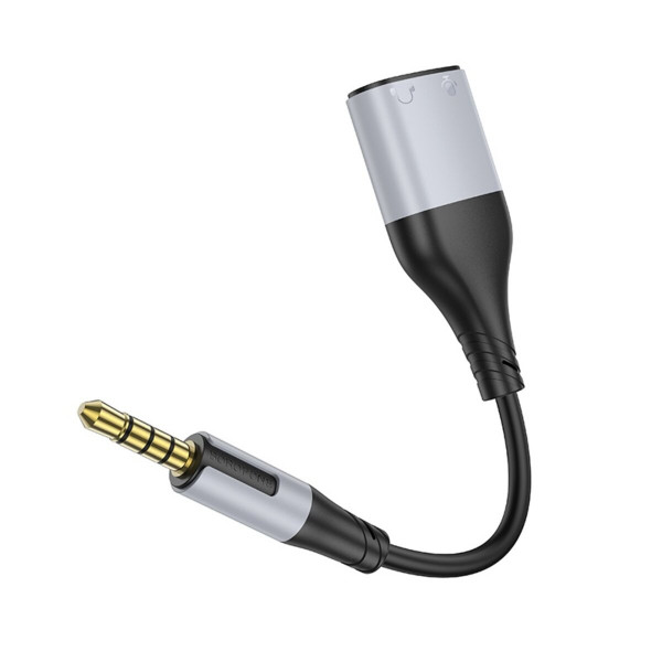Перехідник BOROFONE BL19 Creator 2-in-1 audio adapter cable 3.5mm Black