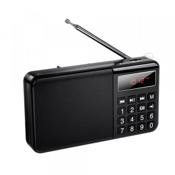 Портативне радіо HOCO HI50 Portable radio, 5W, Black (6942007664202)