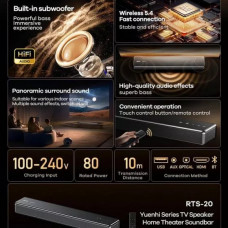 Саундбар REMAX RTS-20 Yuenhi Series, 80W, Gray (6954851292869)