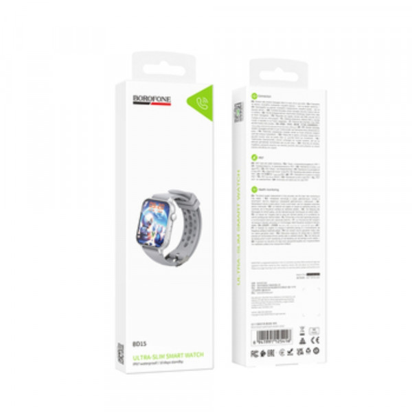 Смарт-годинник BOROFONEB BD15 46mm. 200 mAh. IP67 Smart watch(call version) silver (6941991125416)