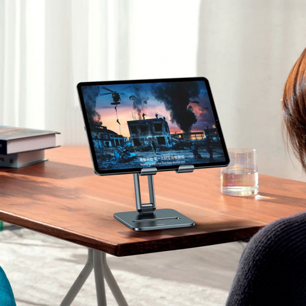 Тримач для мобiльного Baseus Desktop Biaxial Foldable Metal Stand (for Tablets) Grey (LUSZ000113)