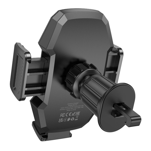 Тримач для мобiльного з БЗП BOROFONE BH213 Adelante wireless fast charging car holder(air outlet) Чорний