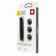 Тримач-затискач для кабелю магнітний Baseus Peas Cable Clip Black (ACWDJ-01)