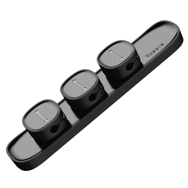Тримач-затискач для кабелю магнітний Baseus Peas Cable Clip Black (ACWDJ-01)