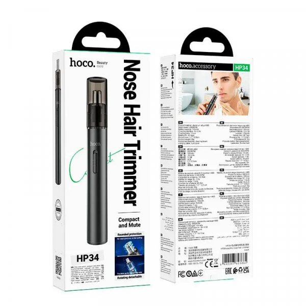 Тример для носа HOCO HP34 electric nose hair trimmer Black (6942007623865)